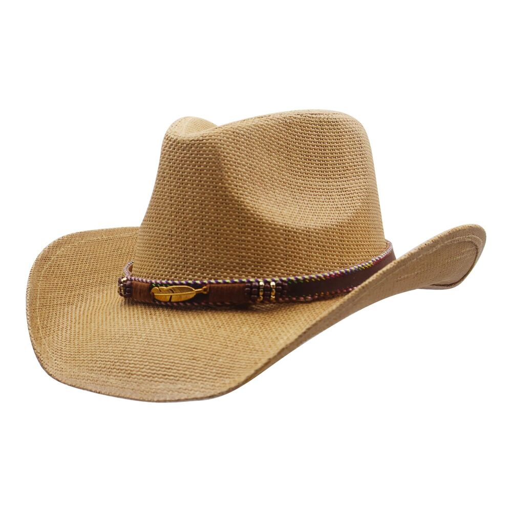 3977 & Straw Cowboy Hat with Wide Brim Cowgirl Hat Sun hat